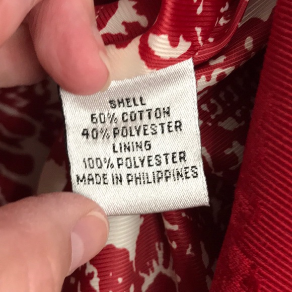 Beautiful Talbots red jacquard blazer 1X petite - Picture 8 of 11